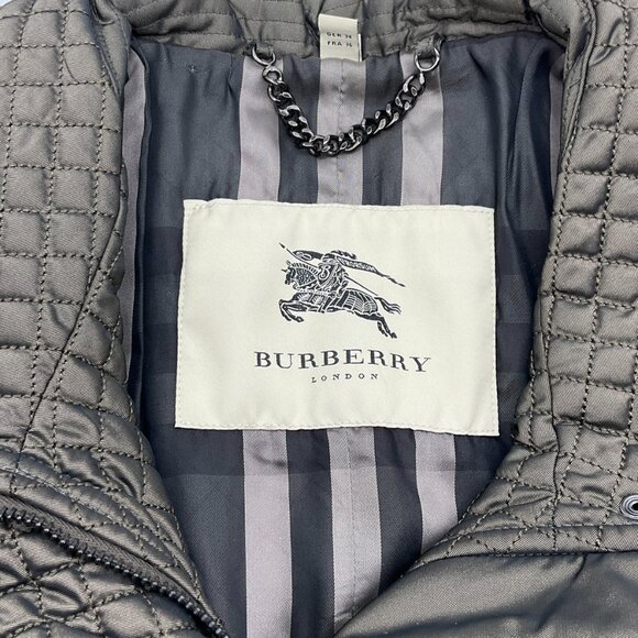 Burberry Taupe Quilted Belted Jacket - Picture 4 of 5